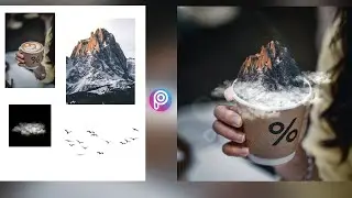picsart manipulation • how to edit mountains in cup | Picsart tutorial
