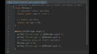 Static Variables in Dart Programming Language