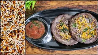 Sprouted Ragi Uttapam Recipe | Healthy Breakfast | Sprouted Finger Millet Uttapam | Ragi Uttapam