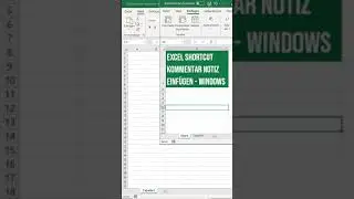 Excel Shortcuts - 0021 - Kommentar einfügen #Shorts