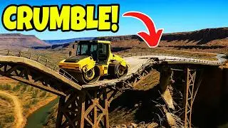 Steam Roller COLLAPSES ENTIRE BRIDGE! BeamNG Drive