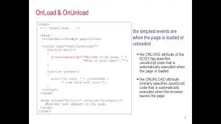 JavaScript How to use Onload Onunload