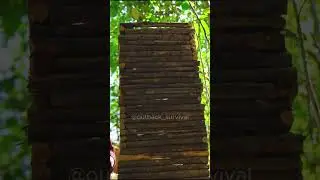 Solo Survival in the Wild Setting Up Camp with Minimal Gear 🌲🔥  #shorts #fyp #survival #viral