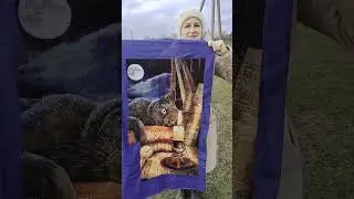 Довгобуд хрестиком на 18 синій Zweigart, ДМС 