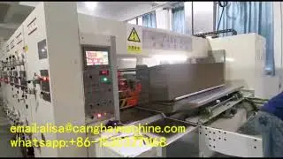 High speed three color printer slotter die cutter with stacker machine