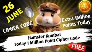 26 June Morse Code Hamster Kombat | 1Million Points Daily Cipher | Hamster kombat today morse code