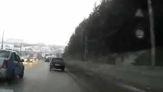 Метеорит пролетел. Каменск-Уральский м-кр Южный 15.02.13.