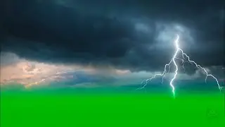 Thunderstorm Lightning Cloud Green Screen | Storm Lightning Strike VFX Background 