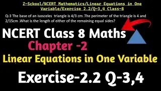 Ncert Class 8 Maths Chapter 2|Exercise-2.2|Q-3,4|Linear Equations in one variable|Ncert Cbse Icsc|