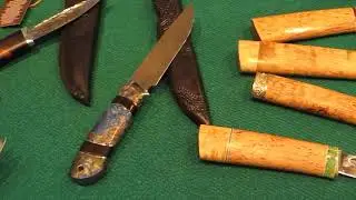 Выставка Клинок! На стенде у мастера Шилина Игоря! Ножи для охоты! Разные модели якутских ножей!