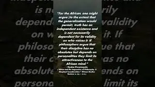 Why No African Plato? Full Video context recommended on channel
