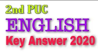 2nd PUC English Scheme of Valuation March 2020