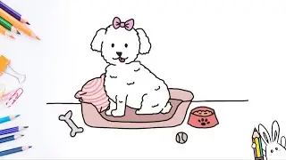 How to draw a cute doggy easy for kids
