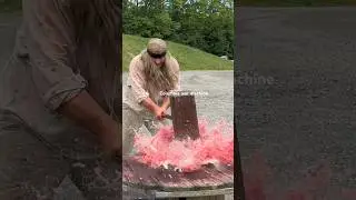 Smashing Watermelon with Viking Hammer        #ancientweapons #vikings
