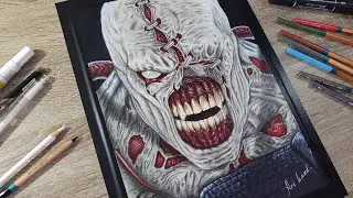Drawing Resident evil (Genesis). Рисуем Обитель зла (Генезис). Draw Evil Boss. Рисунок Злого Босса.