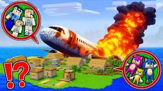 BERCA AİLESİ VE KIZ BEBEK SONİC AİLESİNİN UÇAĞI ISSIZ ADAYA DÜŞTÜ!  Minecraft