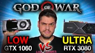 God of War PC BARATO vs PC TOP: GTX 1060 vs RTX 3080 DLSS vs FSR no low, original, alto, ultra