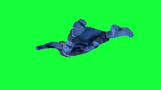 Superman flies over volcanoes! greenscreen