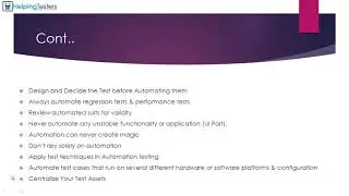Best Practices Automation testing - Software Testing Tutorial 18