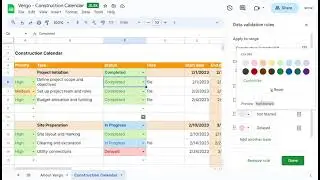 Vergo Construction Calendar Template in Google Sheets