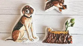 Пряники для охотника. Пряник с охотничьей собакой.