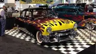 Flame Paint Job on Classic Hot rod at Auto Show