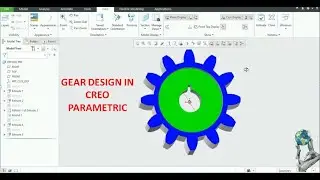 Gear design in creo parametric|| gear make in creo || hamza mentor