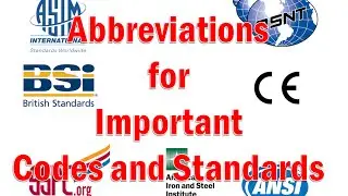 Abbreviations for Important Codes and Standards