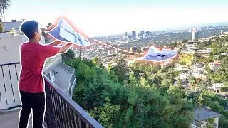 Throwing Paper Airplanes down Hollywood Hills