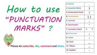 How to use Punctuation Marks