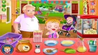 Малышка Хейзел на карнавале. Готовим попкорн. Baby hazel at carnival. Prepare the popcorn.