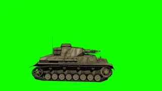 Panzer IV D tank fire 3 green screen