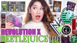 REVOLUTION x BEETLEJUICE 💚🕷 MAKEUP COLLECTION REVIEW & SWATCHES