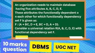 Important UGC NET question  on DBMS