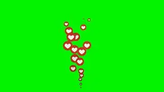Green Screen|Chroma Key| social media livestream reactions animated hearts on green screen |4K|HD