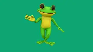 Frog 3D dancing animation green screen 