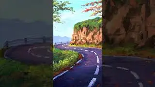 Empty Road Painting  / JMLisondra #shorts #painting #acrylicpainting #easypainting #landscape