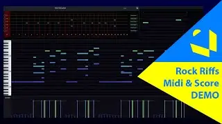 Rock Riffs Midi for Djent Guitar & Scores for Harmonez