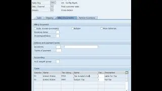 SAP tax category configuration on customer master