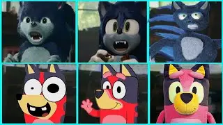 Sonic The Hedgehog Movie WEREHOG vs RED BLUEY Uh Meow All Designs Compilation