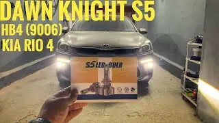 Светодиодные лампы DAWN KNIGHT S5 в ПТФ.Kia Rio 4.HB4(9006)#led #S5#kia #kiario #rio
