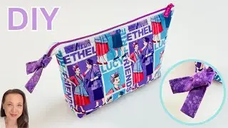 DIY- How to make a Lined Zipper Pouch with  Easy Zipper and Tab End technique