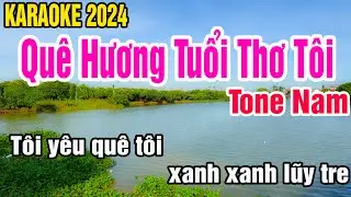 Quê Hương Tuổi Thơ Tôi Karaoke Tone Nam Nhạc Sống gia huy karaoke