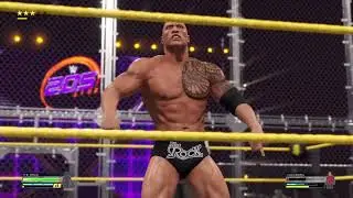 rock vs goldberg wwe 2k22, wwe 2k22 hell in a cell wrestling entertainment, the rock vs #WWE2k22