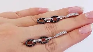 Серебряные серьги с черной керамикой 