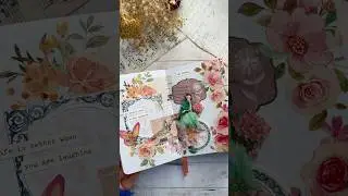 ASMR journaling peachy flowers 🧡 