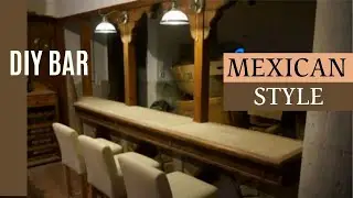 Rustikale Holzbar bauen Küchentheke Bar aus Steinen Holz und Fliesen Bar im Mexican Style DIY Bar I