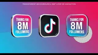 Thanks For 8M Followers Tik Tok | Motion Graphics template - Envato elements