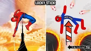 Spiderstickman vs Spiderman Funny Moments and Epic Moments / Stickman Dismounting