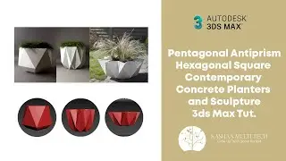 3d Contemporary Concrete Planters and Sculpture | in 3Ds Max